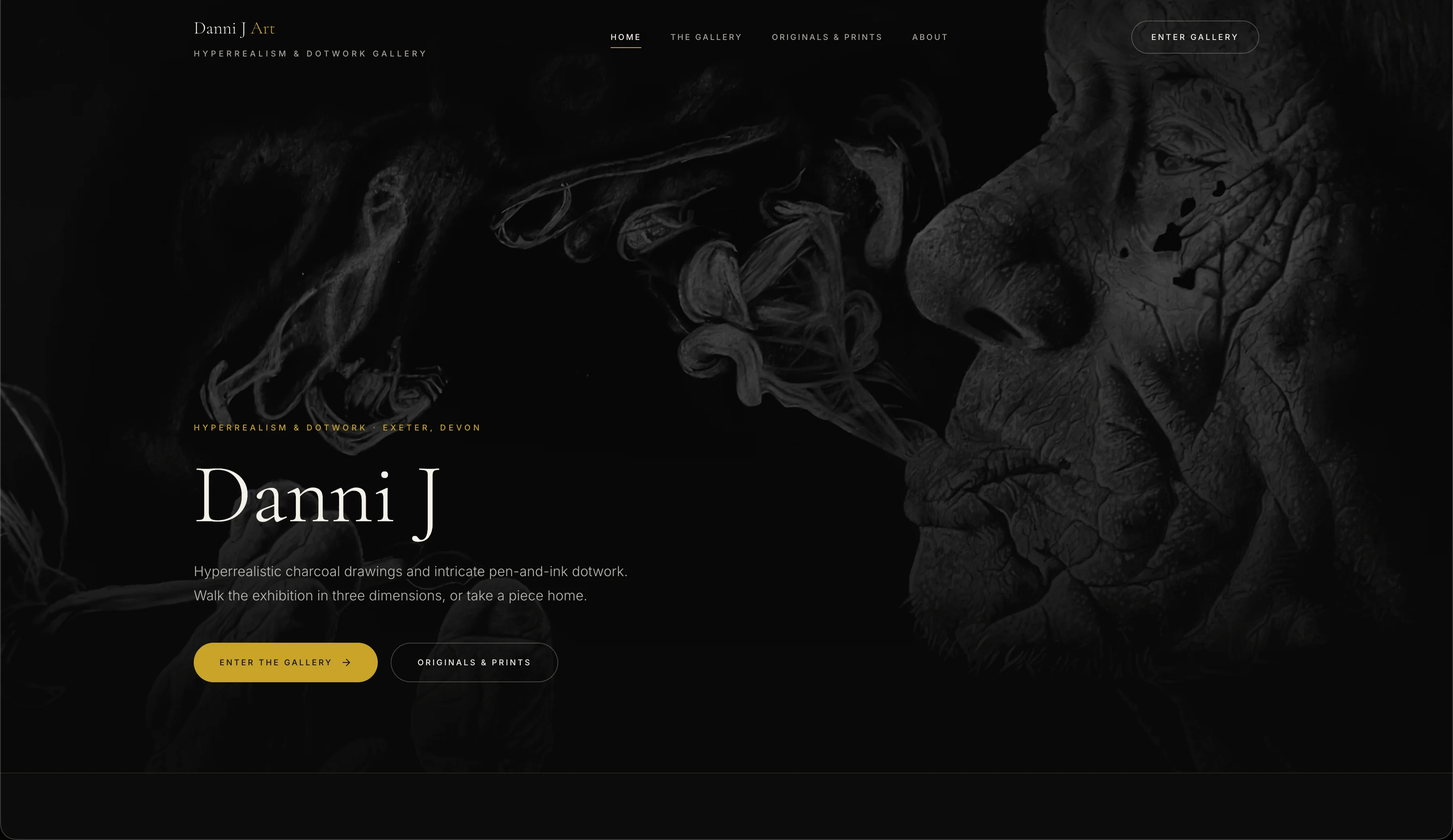 Danni J Art website design by SwiftFrame Webworks