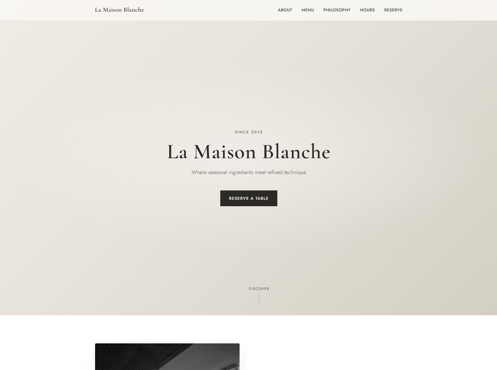 La Maison Blanche website design by SwiftFrame Webworks